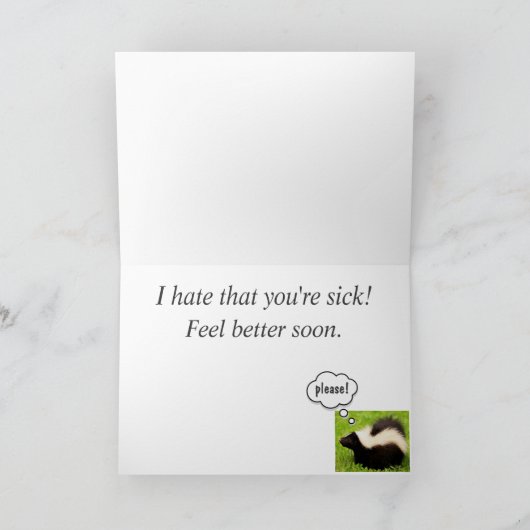 Funny Skunk Feel Better Karte (Innenseite)