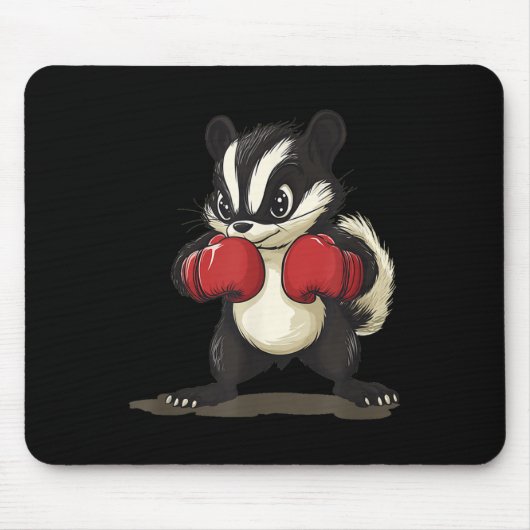 Funny Skunk Kostüm mit Boxhandschuhen für Jungen u Mousepad (Vorne)