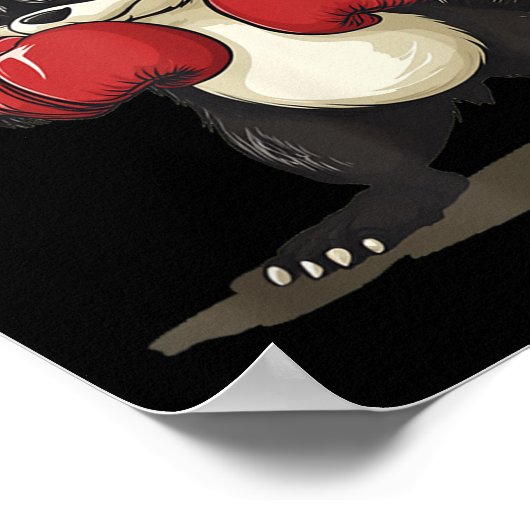 Funny Skunk Kostüm mit Boxhandschuhen für Jungen u Poster (Ecke)