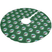 Funny Skunk On A Sled It's Christmas! Cartoon Polyester Weihnachtsbaumdecke (Schrägansicht)