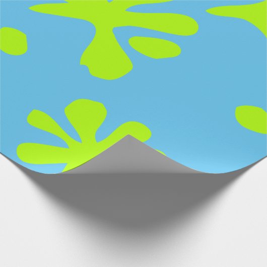 Funny sky blauer Neon grüne Schleime Farbe Splint  Geschenkpapier (Ecke)