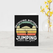 Funny Skydiver Retro Designs Skydiving Birthday Pa Karte (Gelbe Blume)