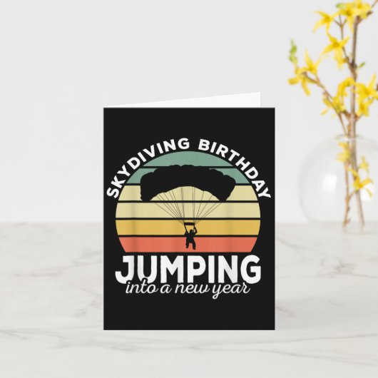 Funny Skydiver Retro Designs Skydiving Birthday Pa Karte (Gelbe Blume)