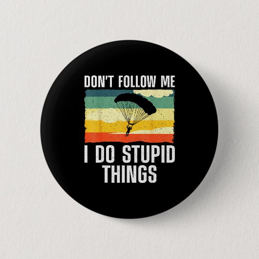 Funny Skydiving Art For Men Women Parachute Indoor Button (Vorderseite)