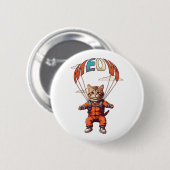 Funny Skydiving Cat Button (Vorne & Hinten)