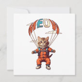 Funny Skydiving Cat Einladung (Rückseite)