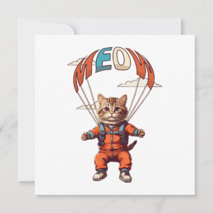 Funny Skydiving Cat Einladung