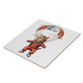 Funny Skydiving Cat Fliese (Seite)