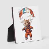 Funny Skydiving Cat Fotoplatte (Vorderseite)