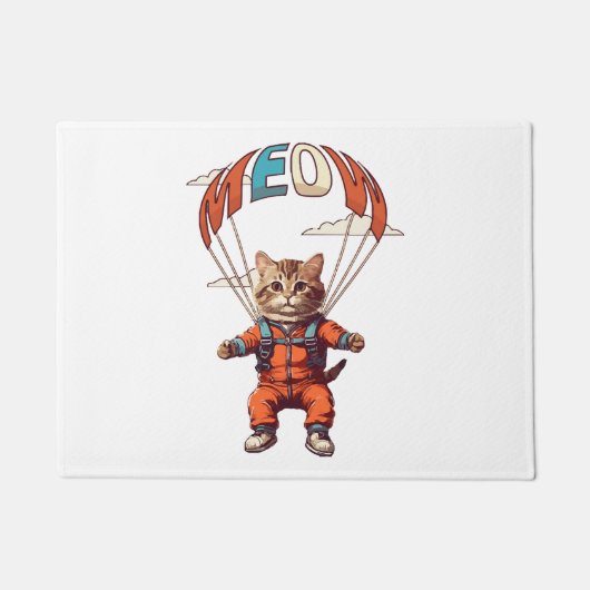 Funny Skydiving Cat Fußmatte (Vorderseite)