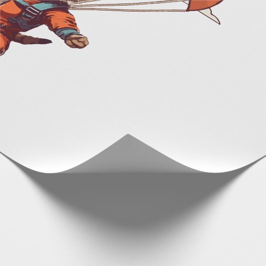 Funny Skydiving Cat Geschenkpapier (Ecke)