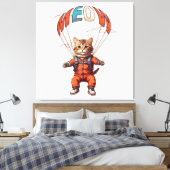 Funny Skydiving Cat Leinwanddruck (Insitu (Schlafzimmer))