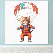 Funny Skydiving Cat Leinwanddruck (Insitu (Holzboden))