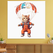 Funny Skydiving Cat Leinwanddruck (Insitu (Wohnzimmer))