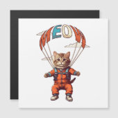Funny Skydiving Cat Magnetkarte (Vorne/Hinten)