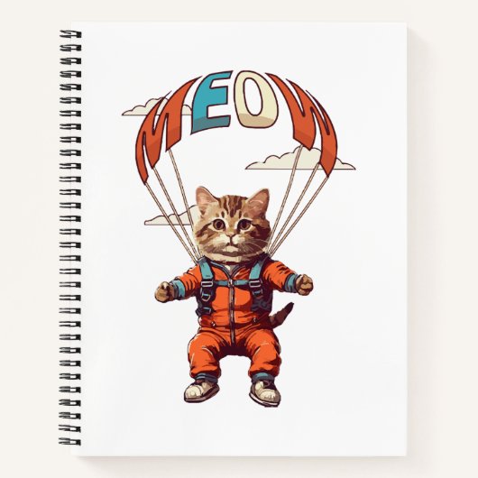 Funny Skydiving Cat Notizblock (Vorderseite)