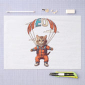 Funny Skydiving Cat Seidenpapier (Handwerk)