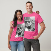 Funny Skydiving Cat Selfie mit Alien Ufos T-Shirt (Unisex)