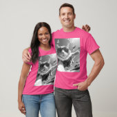 Funny Skydiving Cat Selfie mit Alien Ufos T-Shirt (Unisex)