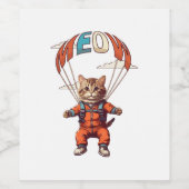 Funny Skydiving Cat Weinetikett (Einzelnes Label)