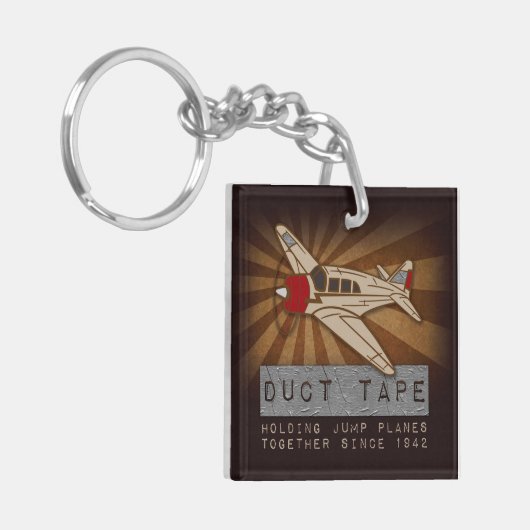 Funny Skydiving Duct Tape Square Schlüsselanhänger (Vorderseite links)
