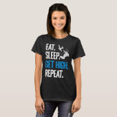 Funny Skydiving Eat Sleep Get High Repeat Skydiver T-Shirt (Vorne ganz)