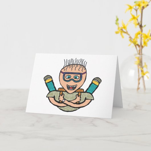 Funny Skydiving Karte (Gelbe Blume)