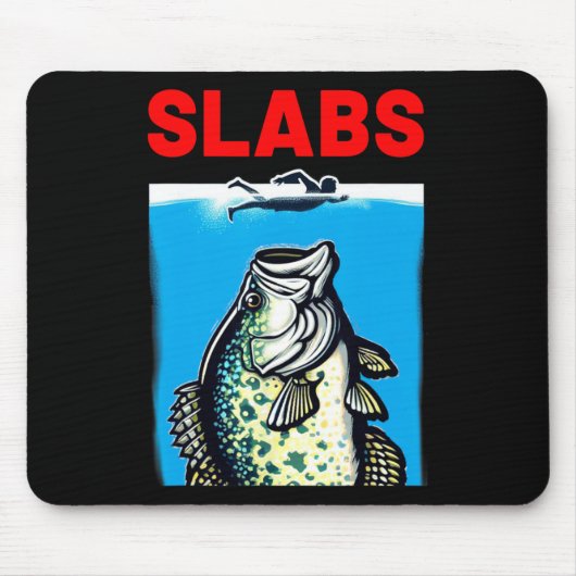 Funny Slab Famous Shark Movie Parody Slabs Crappie Mousepad (Vorne)