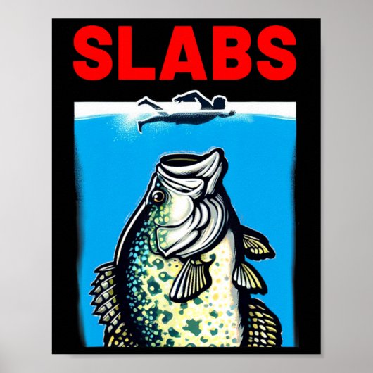 Funny Slab Famous Shark Movie Parody Slabs Crappie Poster (Vorne)