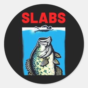 Funny Slab Famous Shark Movie Parody Slabs Crappie Runder Aufkleber