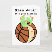 Funny Slam Dunk Basketball Geburtstag Karte (Vorderseite)