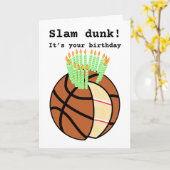 Funny Slam Dunk Basketball Geburtstag Karte (Gelbe Blume)