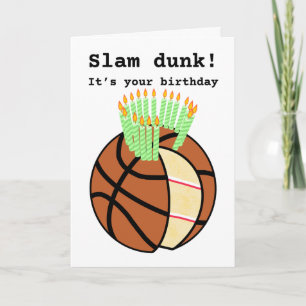 Funny Slam Dunk Basketball Geburtstag Karte