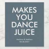 Funny Slate Gray Dance Juice Party Wedding Weinetikett (Einzelnes Label)