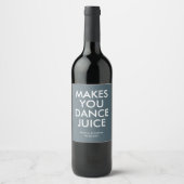 Funny Slate Gray Dance Juice Party Wedding Weinetikett (Vorderseite)