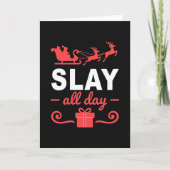 Funny Slay All Day Christmas Card Santa Sleigh Mem Karte (Vorderseite)