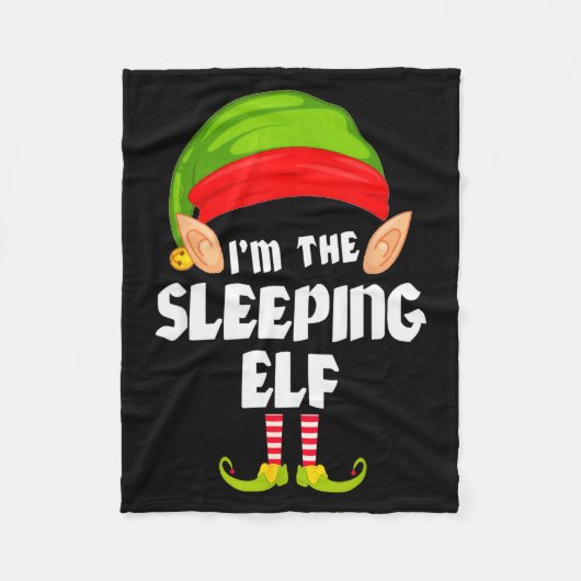 Funny Sleeng Elf Matching Family Group Pj Christma Fleecedecke (Vorderseite)