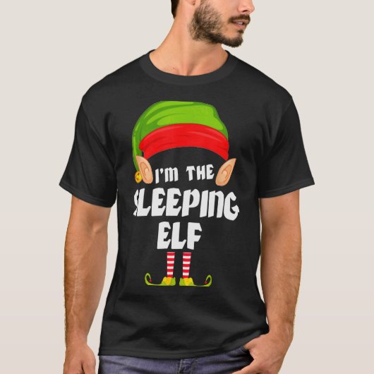 Funny Sleeng Elf Matching Family Group Pj Christma T-Shirt (Vorderseite)