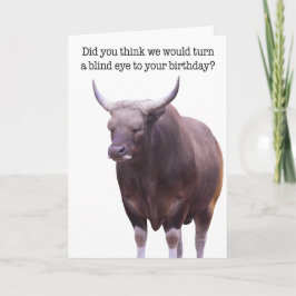 Funny Sleeping Bull Birthday Card Karte