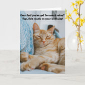 Funny Sleeping Cat Geburtstags Grußkarte Karte (Gelbe Blume)