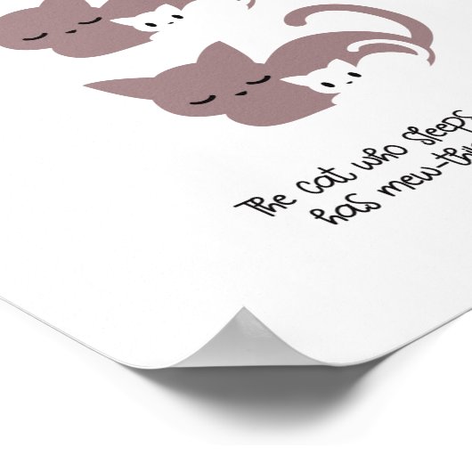 Funny Sleeping Cat Pub und Art I Notepad Poster (Ecke)