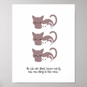 Funny Sleeping Cat Pub und Art I Notepad Poster