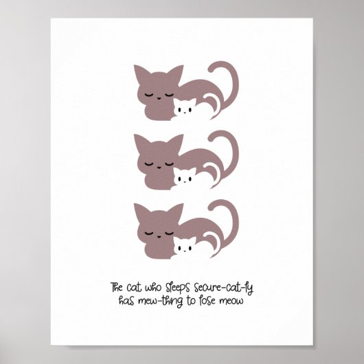 Funny Sleeping Cat Pub und Art I Notepad Poster (Vorne)
