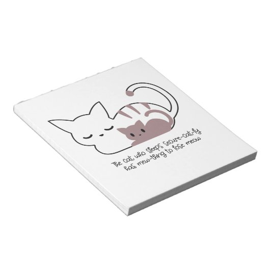 Funny Sleeping Cat Pub und Art II Notizblock (angewinkelt)