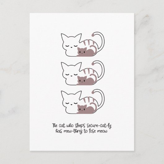 Funny Sleeping Cat Pub und Art II Postkarte (Vorderseite)