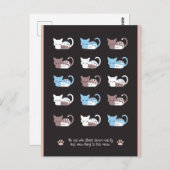 Funny sleeping cat quotes II postcard Postkarte (Vorne/Hinten)