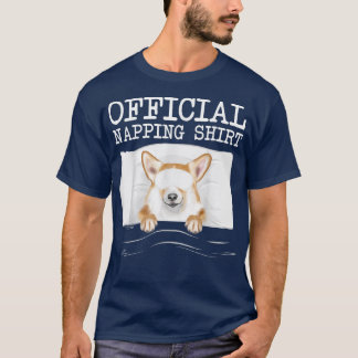 Funny Sleeping Mask Pembroke Welsh Corgi Napping T-Shirt