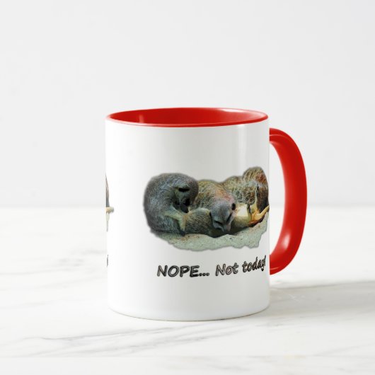 Funny, sleeping meerkats tasse (VorderseiteRechts)