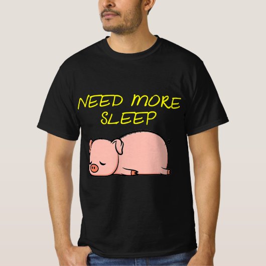 Funny Sleeping Pig Pajama for Bedtime  T-Shirt (Vorderseite)