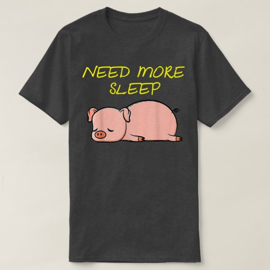 Funny Sleeping Pig Pajama T-Shirt (Design vorne)